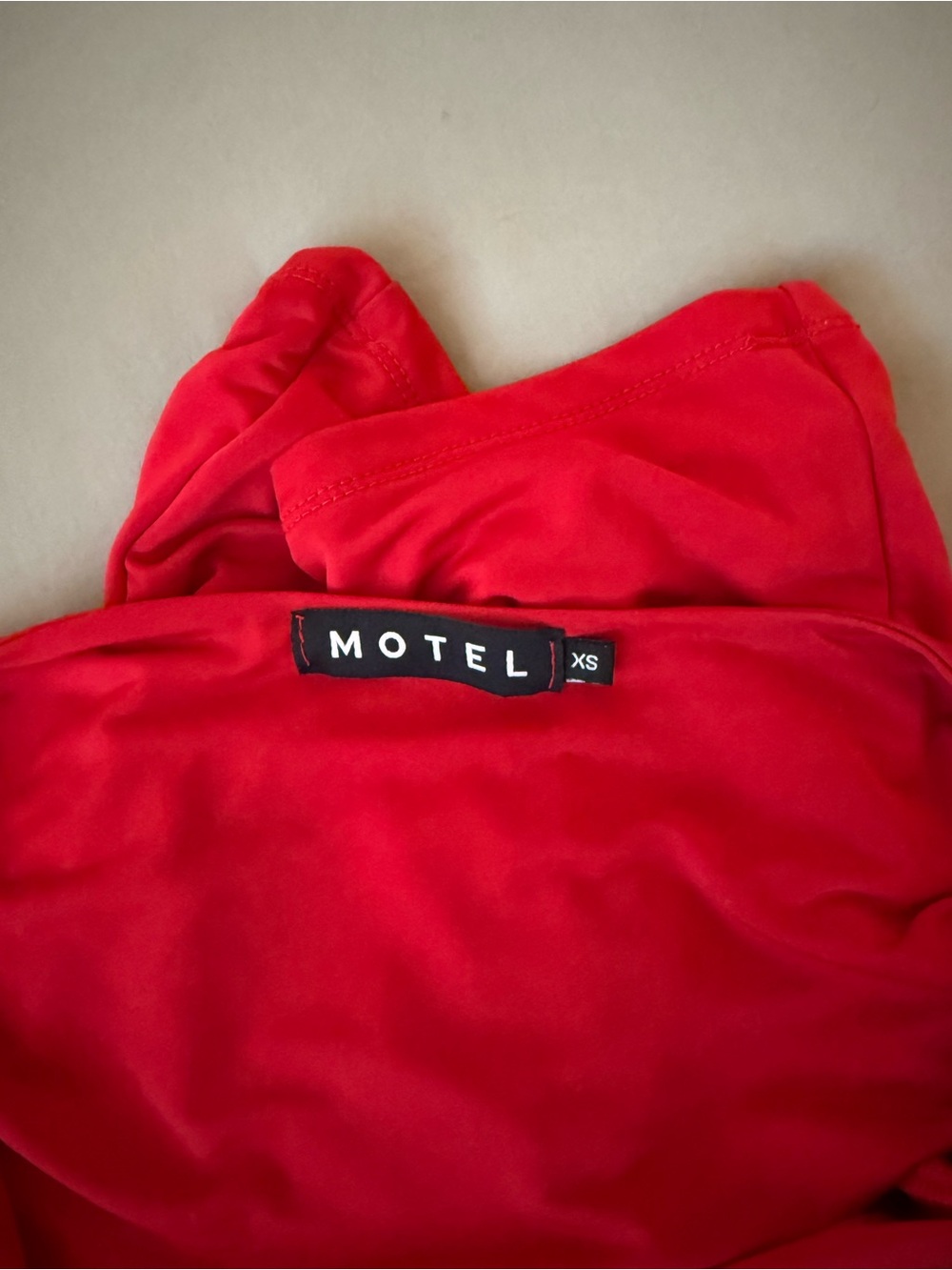 Motel Rocks Red One-Shoulder Tank Top - Picture 5 of 5